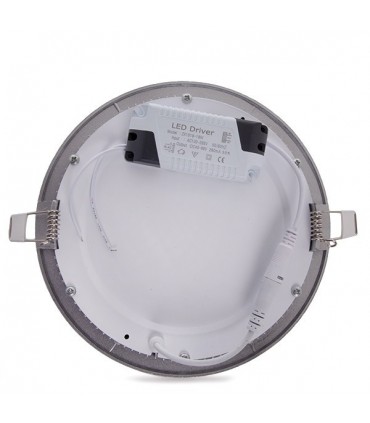 Placa de LEDs Circular ECOLINE 192mm 15W 1170Lm 30.000H Aro Color Plata