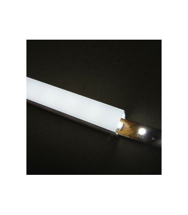 Perfíl de Policarbonato para LEDS Instalación Exterior IP68 - Difusor Opal -Tira de 2 Metros