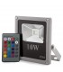 Foco Proyector de LEDs para Exterior ECOLINE 10W RGB con Mando a Distancia