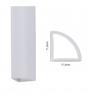 Perfíl de Policarbonato para LEDS Instalación Exterior IP68 - Difusor Opal -Tira de 2 Metros