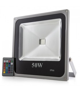 Foco Proyector de LEDs para Exterior ECOLINE 50W RGB con Mando a Distancia