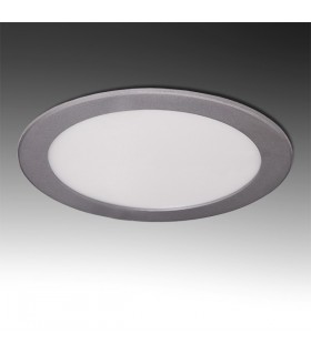 Placa de LEDs Circular ECOLINE 192mm 15W 1170Lm 30.000H Aro Color Plata