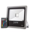 Foco Proyector de LEDs para Exterior ECOLINE 20W RGB con Mando a Distancia