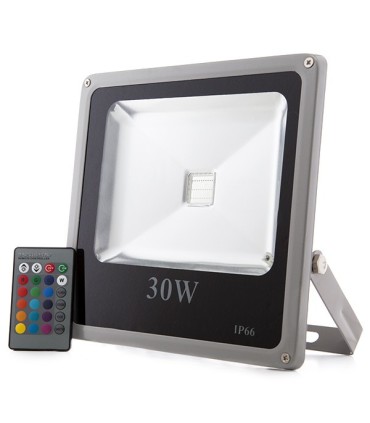 Foco Proyector de LEDs para Exterior ECOLINE 30W RGB con Mando a Distancia