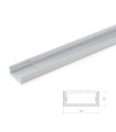 Perfíl de Aluminio para Tira de LEDs Doble - Difusor Opal - Tira de 2 Metros