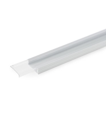 Perfíl de Aluminio para Tira de LEDs Doble - Difusor Opal - Tira de 2 Metros