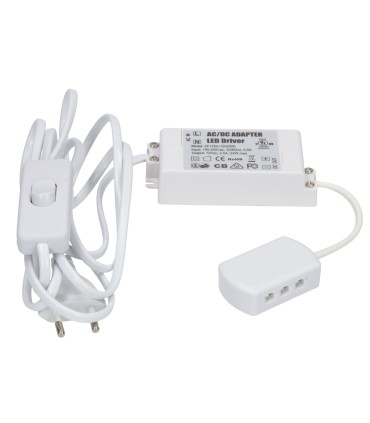 Transformador Interruptor Conector 6 Vías para Estanterías 24W 12VDC