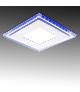 Downlight de LEDs Cuadrado con Cristal DUO (Blanco/Azul) 130x130mm 10W 800Lm 30.000H