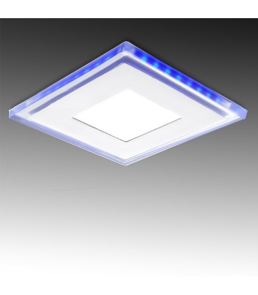 Downlight de LEDs Cuadrado con Cristal DUO (Blanco/Azul) 130x130mm 10W 800Lm 30.000H