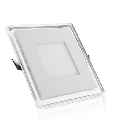 Downlight de LEDs Cuadrado con Cristal DUO (Blanco/Azul) 130x130mm 10W 800Lm 30.000H