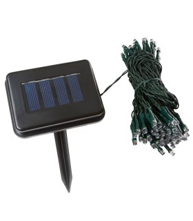Guirnalda Solar de 100 LEDs 12 Metros IP44 Fijo/Intermitente Azul