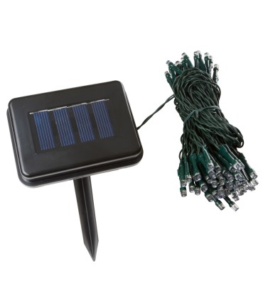 Guirnalda Solar de 100 LEDs 12 Metros IP44 Fijo/Intermitente Azul
