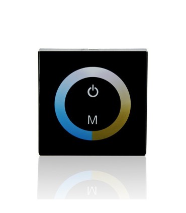 Controlador Empotrable Táctil para Tiras de LEDs DUO (Blanco Frío-Cálido) 12-24VDC hasta 144/288W