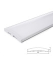 Perfíl/Luminaria de Aluminio para 10 Tiras de LEDS en Paralelo - Difusor Opal -Tira de 1 Metro