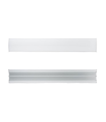 Perfíl/Luminaria de Aluminio para 10 Tiras de LEDS en Paralelo - Difusor Opal -Tira de 1 Metro