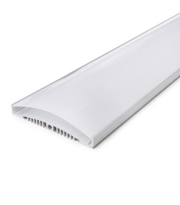 Perfíl/Luminaria de Aluminio para 10 Tiras de LEDS en Paralelo - Difusor Opal -Tira de 1 Metro