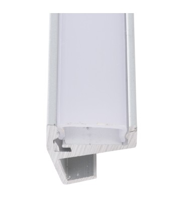 Perfíl de Aluminio para LEDS uso en Estanterías Cristal  Espesor 8mm - Tira de 2 Metros