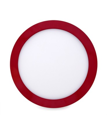 Plafón de Techo de LEDs Circular de Superficie Ø215mm 18W 1450Lm 30.000H Color Rojo