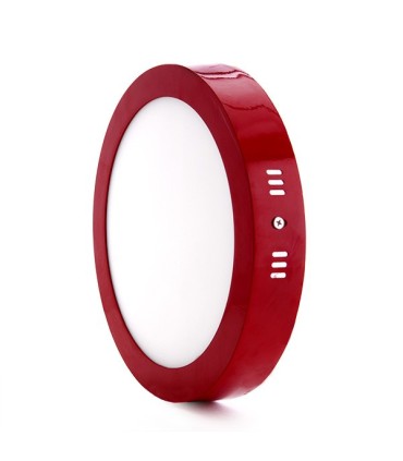Plafón de Techo de LEDs Circular de Superficie Ø215mm 18W 1450Lm 30.000H Color Rojo