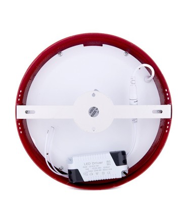 Plafón de Techo de LEDs Circular de Superficie Ø215mm 18W 1450Lm 30.000H Color Rojo
