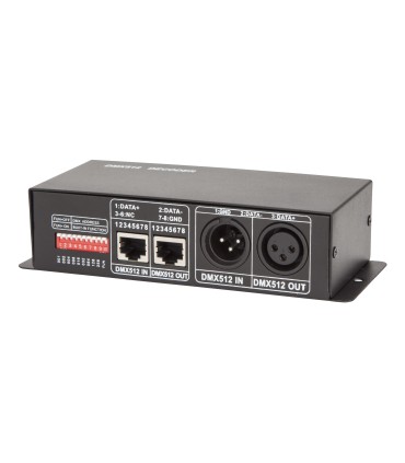 Controlador DMX512 RGB 12/24VDC 3 Canales 8A Hasta 288/576W