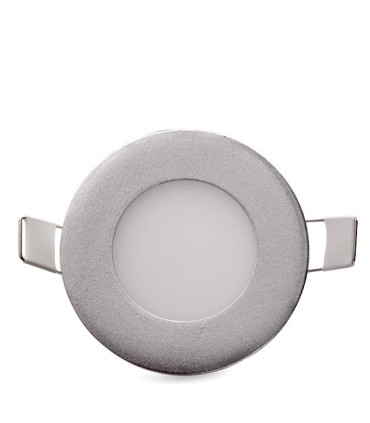Placa de LEDs Circular Marco Plateado 90mm 3W 230Lm 30.000H
