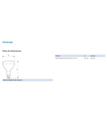 INFRARROJO R-125 375W CLARO PHILIPS
