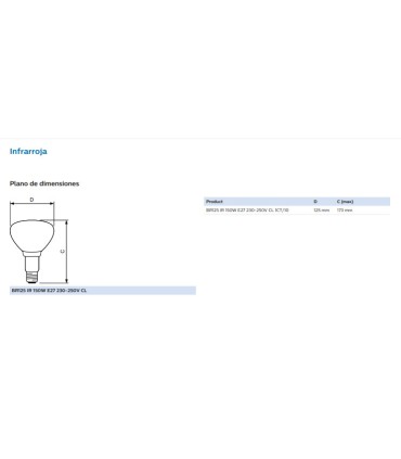INFRARROJO 150w CLARO R-125 PHILIPS