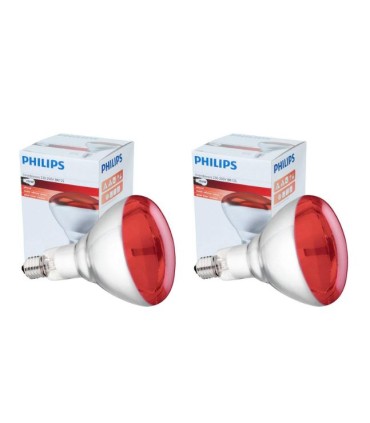 INFRARROJO 250w ROJO R-125 E-27 (2 UNIDADES)