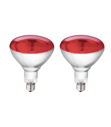 INFRARROJO 250w ROJO R-125 E-27 (2 UNIDADES)
