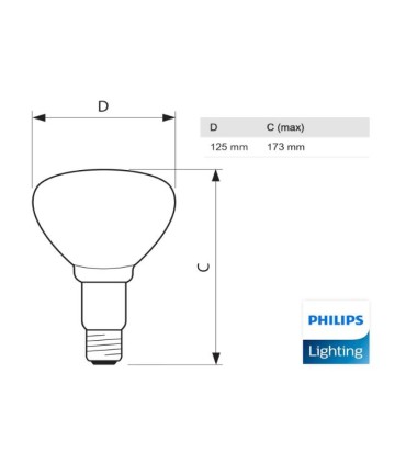 INFRARROJO 250w ROJO R-125 E-27 (2 UNIDADES)