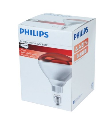 INFRARROJO 250w ROJO R-125 E-27 (2 UNIDADES)