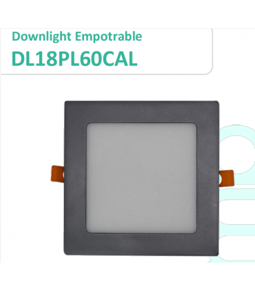 Downlight Empotrar cuadrado 18W color Aluminio
