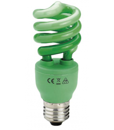 LAMP. ESPIRAL 13W VERDE  E27