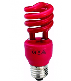 LAMP. ESPIRAL 13W ROJA  E27