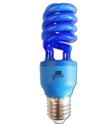 LAMP. ESPIRAL 13W AZUL  E27