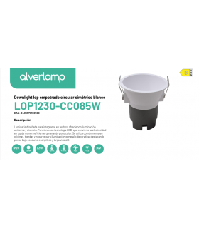Downlight lop empotrado circular simétrico blanco LOP1230-CC085W