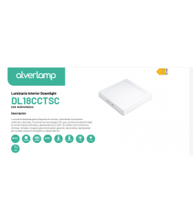 Downlight Slim 20W CCT Superficie Cuadrado  blanco
