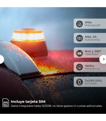 Baliza señalización de emergencia V16 con geolocalización