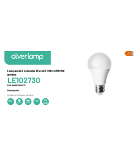 Lámpara led estándar 10w e27 smd Ø60 x h120 160 grados