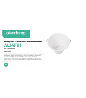 Aro empotrar aluminio blanco circular escalonado AL14F01