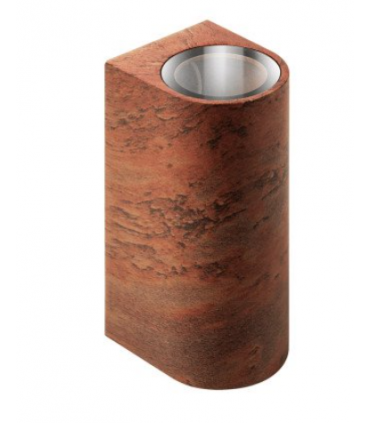 Aplique pared semicircular interior/exterior arriba/abajo gu10x2 ip54 68x82x150