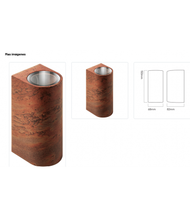 Aplique pared semicircular interior/exterior arriba/abajo gu10x2 ip54 68x82x150