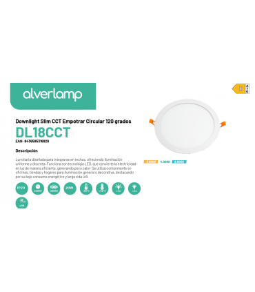 Downlight Slim CCT Empotrar Circular 120 grados