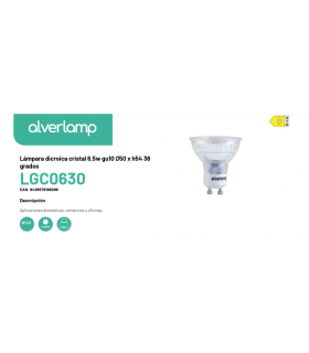 Lámpara dicroica cristal 6,5w gu10 Ø50 x h54 38 grados