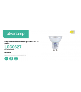 Lámpara dicroica cristal 6,5w gu10 Ø50 x h54 38 grados