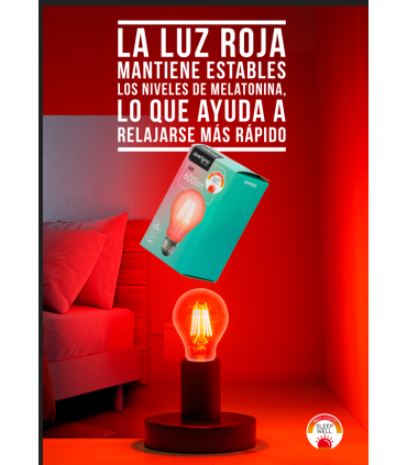 LÁMPARA FILAMENTO ROJO - 6W - E27 - RED