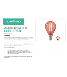 LÁMPARA FILAMENTO ROJO - 4W - RED