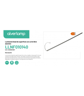 Luminaria lineal de superficie con corte libre aluminio