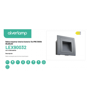 Baliza empotrar interior/exterior 3w IP65 3000k 85x85x50 GRIS